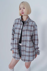  BIG POCKET CHECK SHIRT_BLUE