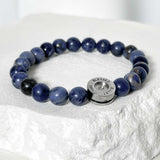 ss-bullet back gemstone beads bracelet_Blue