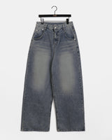 Tinta Heart Print Wide-Leg Denim Pants
