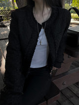 cropped tweed jacket (2color)