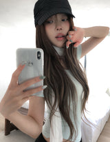 リリンUネックベーシックラウンド半袖Tシャツ