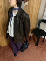 Curved Leather Jacket