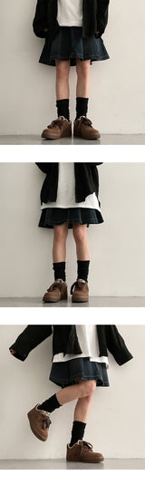 [Brand quality] イーヴルワイドデニムテニススカート