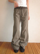 Drea Banding Cotton Wide Bootcut Pants