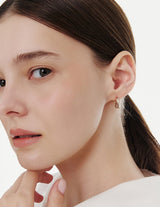 26SS★ Souvni Silver (C) Twist Rose One-Touch Earrings S