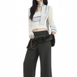 Layered Pleated Skirt Flare Pants