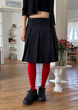 BUTTON MIDI PLEATS SKIRT