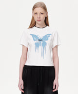 BUTTERFLY GOTH CROP TEE