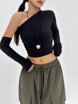 [WARMER SET] ヒップウォーマーキュート＆セクシークロップドフィットTシャツ - 2 COLOR