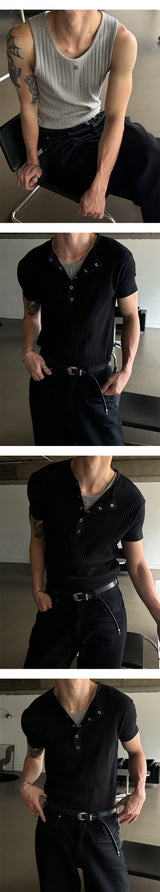 [S/S] High ribbed logo sleeveless(6color)