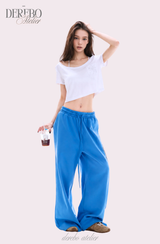 クラッシュワイドビーズネックショートスリーブTシャツ