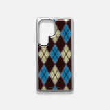 ARGYLE BLUR CASE_BROWN (silver epoxy)