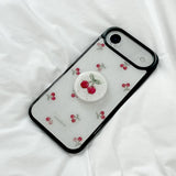 [MADE][Glass Bumper Case] Cherry Embroidered Knit Case