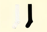 [3PACK] 1507 Basic Trouser Bamboo Knee Socks - Ivory/Black