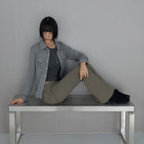 [Levita] Ribbed Banding Layered Shirring Skirt Bootcut Pants - 3color