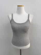 Ribbed U-neck Bra Top Sleeveless