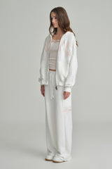 NYC hooded zip-up, Ivory