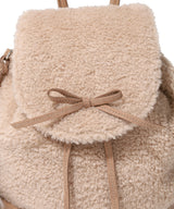 Clover Heart Fluffy Backpack Beige
