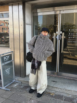 No.1541 boucle fur hood JK