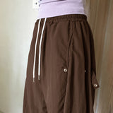 Todder side snap button nylon wide pants