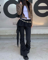 Unbalanced wrap skirt