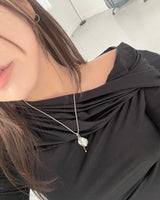 ピアスパールドロップネックレス