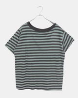 マットストライプワンショルダーオーバーサイズフィットTシャツ