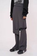 Flow skirt layered bootcut pants