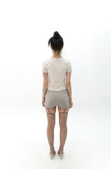 [Gerbera] Eyelet mini pantskirt (Beige)