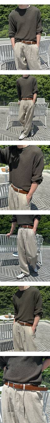[S/S] Hazzi boucle linen round neck knit(4color)