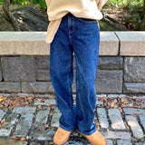 ディープブルーワイドデニムパンツ