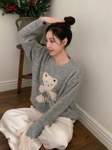 #テディベアリボンルーズニット (3color)