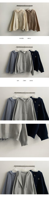 トゥドゥシックエンブロイダリーツーウェイニットフードジップアップ (5 colors)