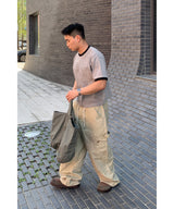 Damage wide work pants