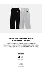 RR ハートミニワンタックワイドスウェットパンツ (2color)