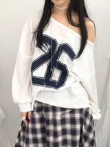 Numbering loose sweatshirt