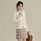 Balletcore Contrast Jacquard Knit Cardigan