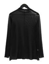 メッシュシースルーポーラ長袖Tシャツ