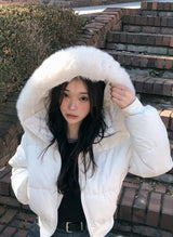 #Winter 2WAYファーフードクロップパディング (3color)