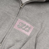SWロゴクロップジップアップフーディー - グレー