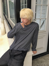 Marine Stripe Crop Long-Sleeve 4C