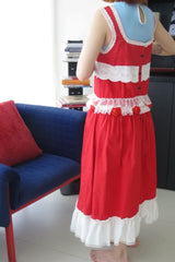 Red rose vest skirt
