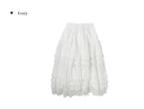 Pebble Tiered Frill Lace Tulle Long Skirt