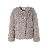 Why Berry 23AW "Butter Hymn" Milk Yellow Fur Coat
