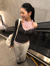 モル ボタン Tシャツ