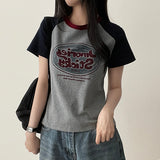 ロックレットカラーラグラン半袖Tシャツ