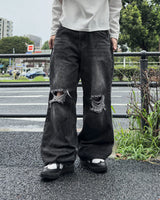 ブエン ディストレスト フレア デニム パンツ