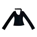 Muffler v neck T