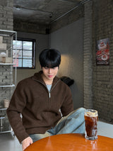 Saint wool zipup knit