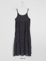 Ume Check Tiered Long Sleeveless Bustier One Piece (Adjustable Straps)